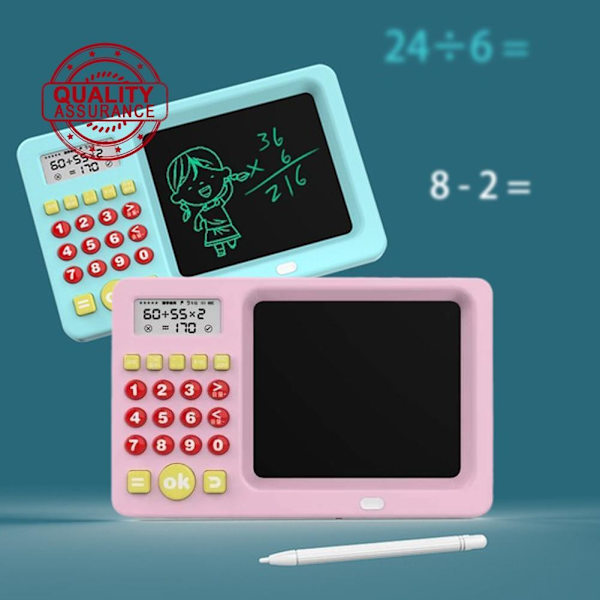 Oral Räknare Lärmaskin Intelligent Barninlärning 2-i-1 Handskrift Mattetavla E6n4 pink 12.5x19.3cm