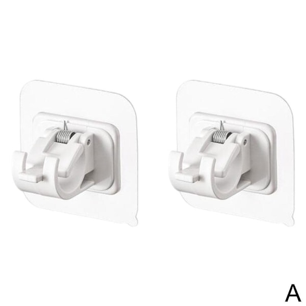 Självhäftande Gardinstång Väggfästen Krokar Justerbar Handdukshållare Badrum Hemfixering P9g2 white 2pcs