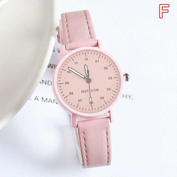 Trendig kvinnlig student tecknad Sydkorea watch Stud Pink One size