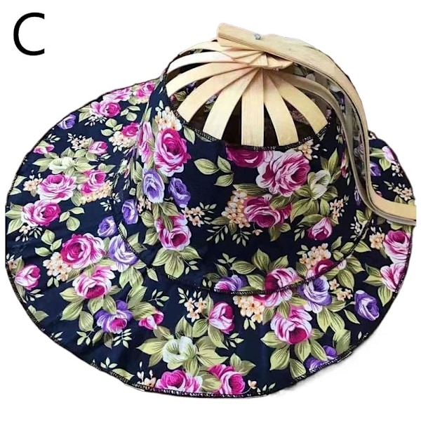 Utomhus Sommar Vikbar Fläkt Solhatt, Andningsbar Bredbrättad Solhatt style3 One size