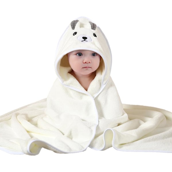 Tecknad Liten Baby Cape Kappa Poncho Mamma Och Baby Sammet Badrock Med Huva Baby Mys Coral G9n4 White One size