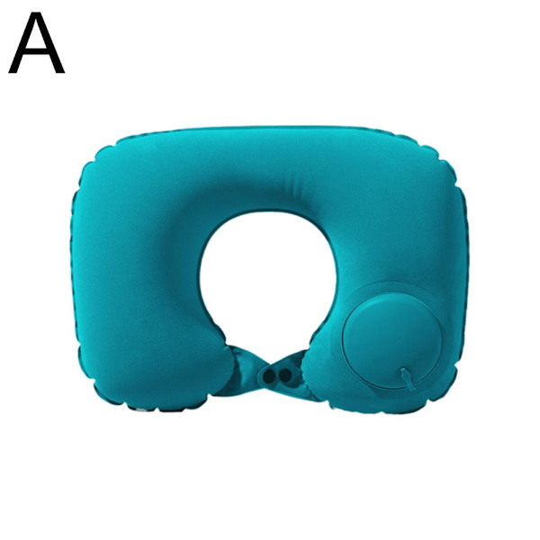 Uppblåsbar resekudde Trycktyp Kuddar Nackkudde Vikbar Formad Multifunktion Camp K2g5 Blue u shaped
