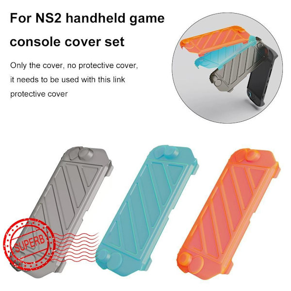 Standgrip Frontskyddspaket för Nintendo Switch 2 Skyddsfodral Ställbart Fodral Mjukt Skal T9w7 Black suit 1set