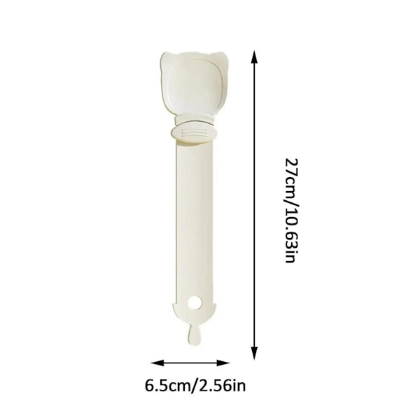 Kattsked för remsfoder Rengöringsbar Sked Lätt att Pressa Med Kortplats Förhindra Spill Squeezer Cereal Y7s6 white 1pcs