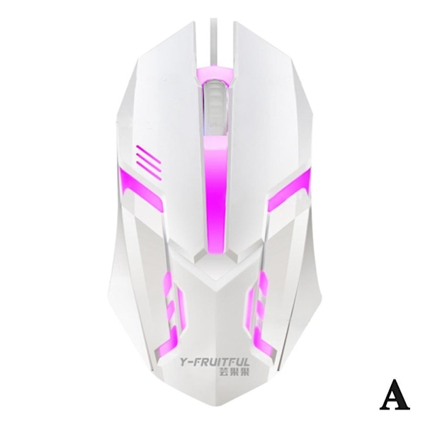 Gamingmus med 7-färgs LED-bakgrundsbelysning Ergonomisk USB-gamingmus W black One-size
