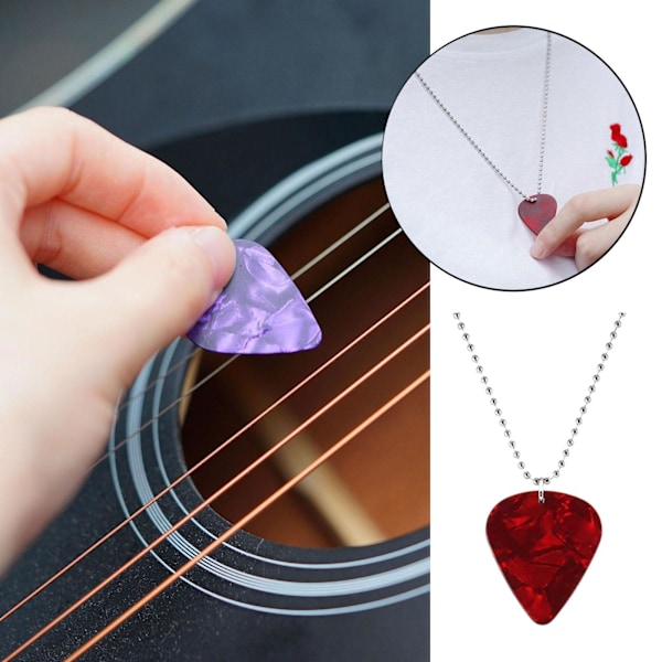 Eddie Munson Röd Gitarr Plektrum Plectrum Halsband REA black necklace