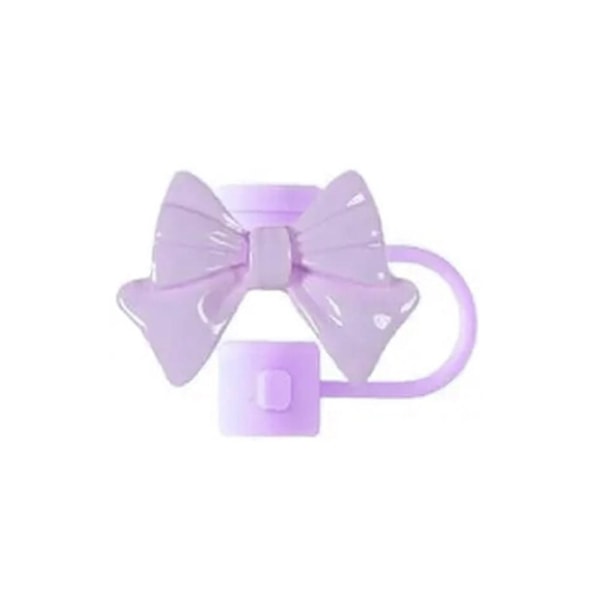 Silikon Sugrörsskydd Återanvändbar Rosett Sugrörsskydd Tätningspluggar F2 Skydd V2T9  Purple 1pcs