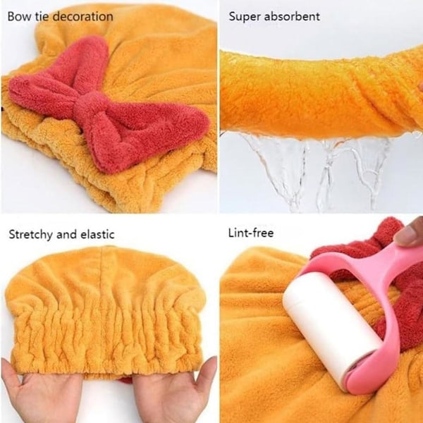 Superabsorberande hårhandduk för vått hår, Hårtorkande handdukar Mikrofiber REA red 1pcs