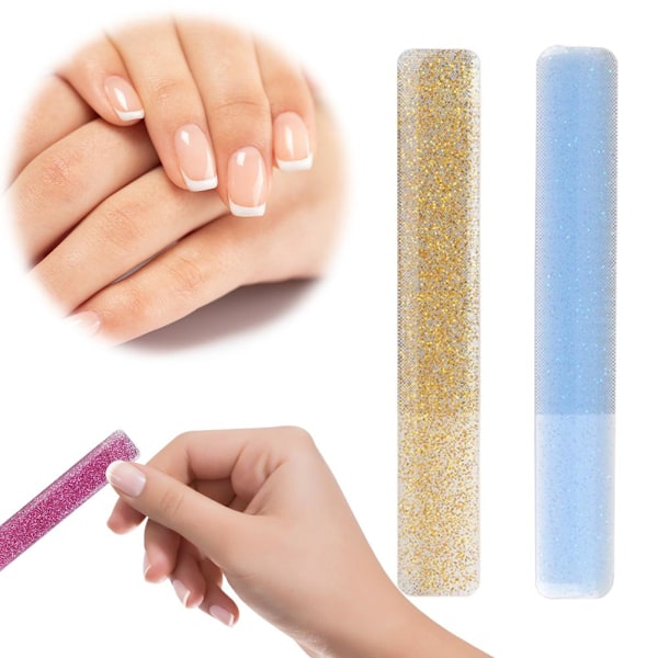 Nano Glas Nagelfil Nagellackremsor, nagelkonstverktyg, conv purple 1pcs