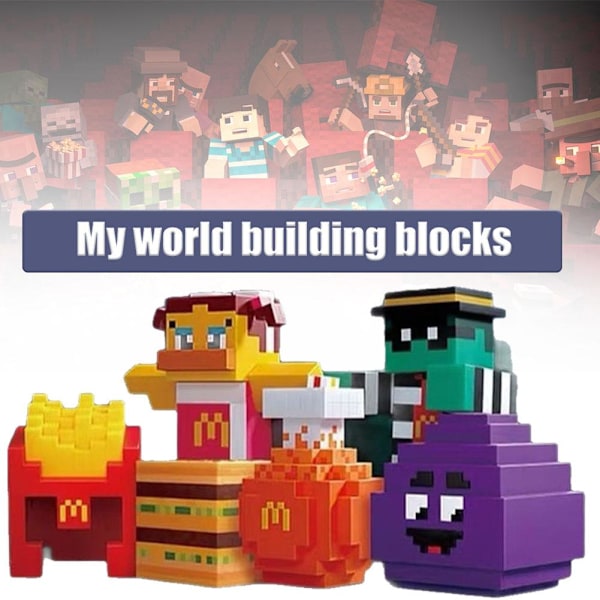 Spel Minecraft Byggkloss Leksak Plast Mini DIY Byggkloss hamburger 1pcs/Without Cdk