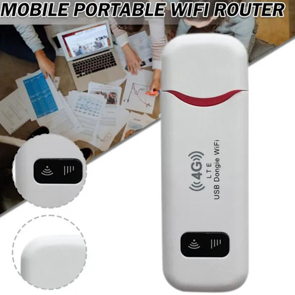 150 Mbps 4G LTE WIFI USB-dongel Mobilt bredbandsmodem Olåst SIM-kort P6W0