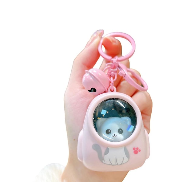 Kreativ Romantisk Stjärnklar Himmelryggsäck Björn Nyckelring Söt Lampa Pink 1pcs