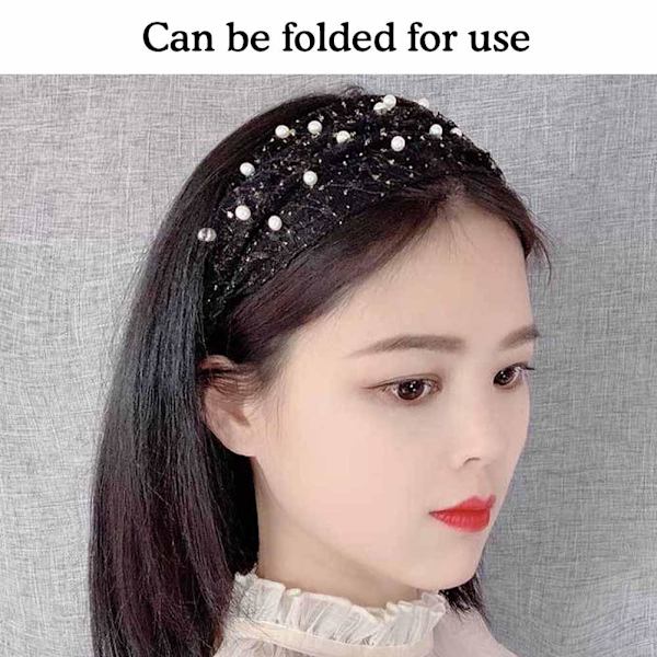 Utsvängd Hårband med Blommor, Koreansk Stil för Smink ✨ U5T9 black one-size