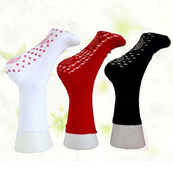 Vinter Köttålig Varma Strumpor Absorberar Svett Fotmassage Akupunkturpunktsstrumpor P3E5 Black One size
