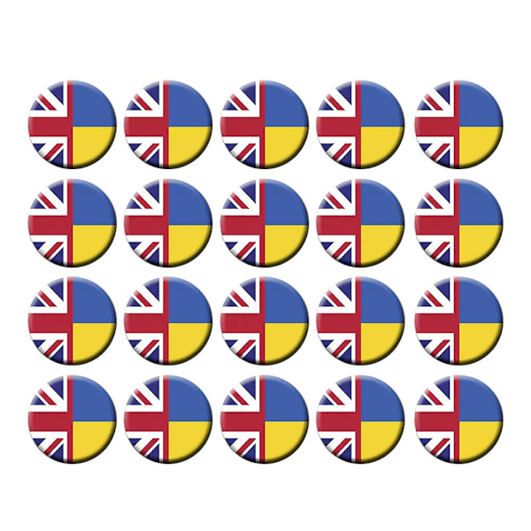 Ukraina Flagga Slag Pins Bulk UK Ukrainsk flagga Emalj Pin Britai 20pc One size