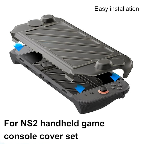 Standgrip Frontskyddspaket för Nintendo Switch 2 Skyddsfodral Ställbart Fodral Mjukt Skal T9w7 Black suit 1set