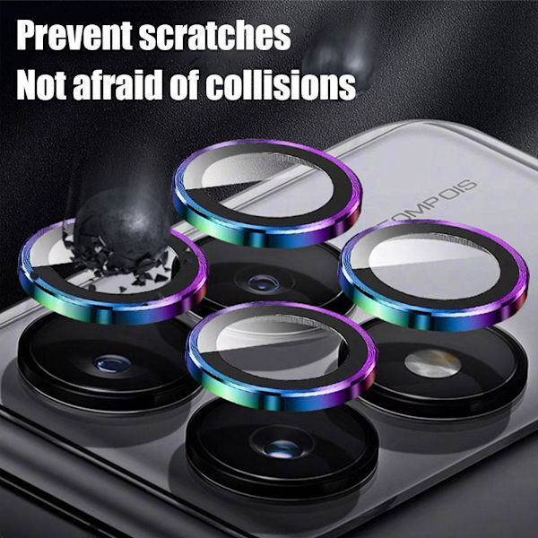 1x Metall Linsskydd för Mobiltelefon för Poco X5 / För Poco X5 Pro Access 2024 silver For xiaomi poco x6 pro