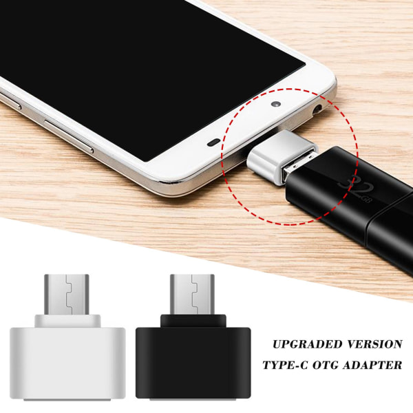 Typ C till USB adapter 3.0 USB-C 3.1 hane OTG A honkontakt white One-size
