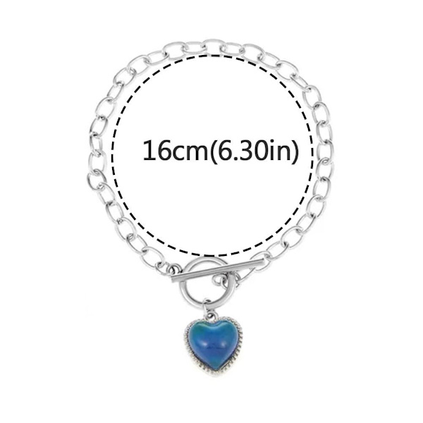 Färgskiftande Armband Kärleksform Kvinnor Flickor Smycken Parti Gåva Ny L7