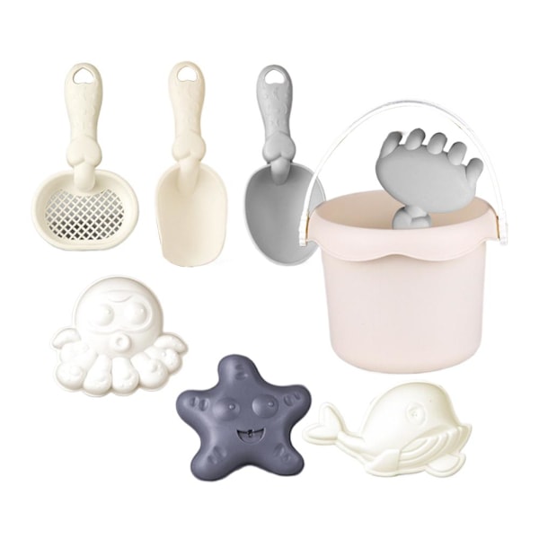 8 st/set Barnens Strandleksaker För Grävning Sand Lek Vatten Utomhus Strandaktiviteter A4M6 Gray 1set