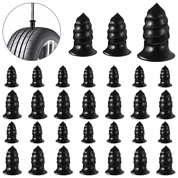 32 st Bil Vakuum Däckreparationsspik Gummi Skruv Spikar Slanglösa Däck Tätningsmedel Skruvmejsel Snabbverktygsset