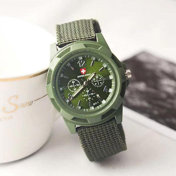 Casual Sport Quartz Klockor För Män Nylonband Hållbara Högvärdiga Klockor D0a6 Green One size