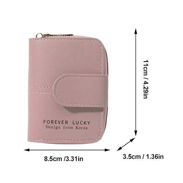 Kort Damplånbok Knapp Dragkedja Myntväska Ny E4 R6R7 W3B3 G8A5 K8W2  pink onesize
