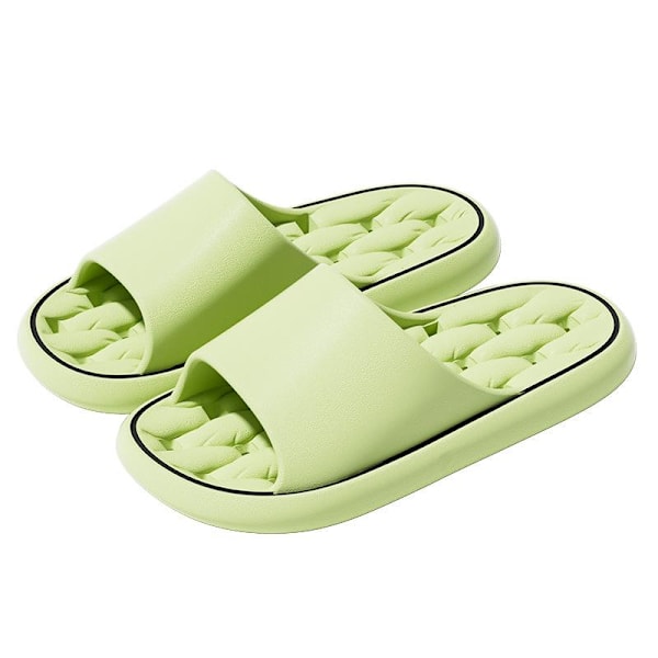Bekväma Pillow Slides Anti-Slip Sandaler Ultra Mjuka Tofflor Hem Utomhus Sko Hot green 36/37