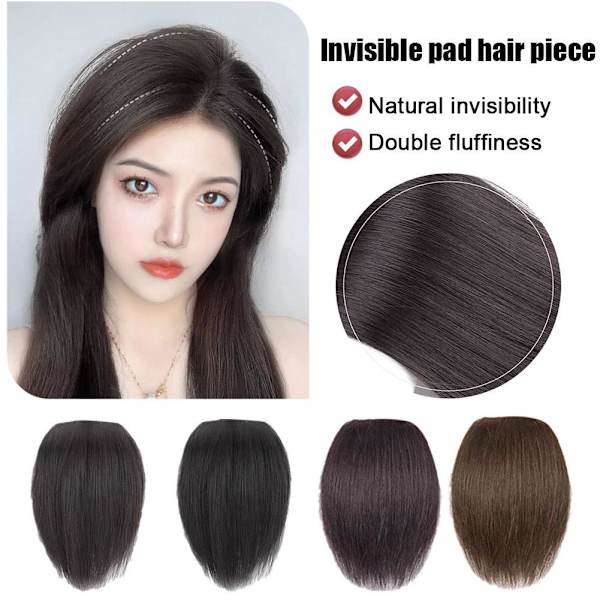 Uppgraderad Förtjockad Fluffig Hårförlängning Flerfärgad 15/25Cm Clips Osynlig Ny M4S7 Dark brown25cm 1pcs