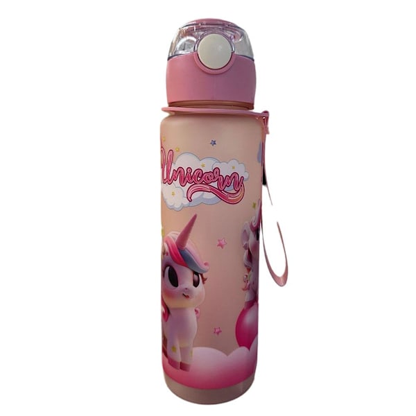 700ml Tecknad Plast Vattenflaska Söt Rymdflaska - Fri Hög Tem Frosted Pink 700ml