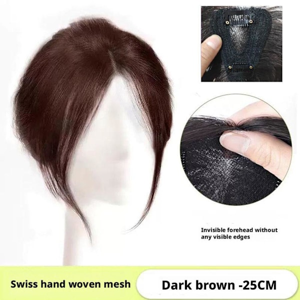 Äkta Hår Perukdel Handvävd Schweizisk Mesh Huvud Ersättningsdel natural black 1pcs