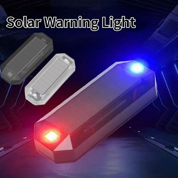 Solar Varningslampa för Bil Universal LED Bil Stöldskyddslampa H5e7 White One size