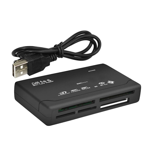 1X Allt-i-ett-kortläsare USB extern SDHC M2 Mini US XD black A