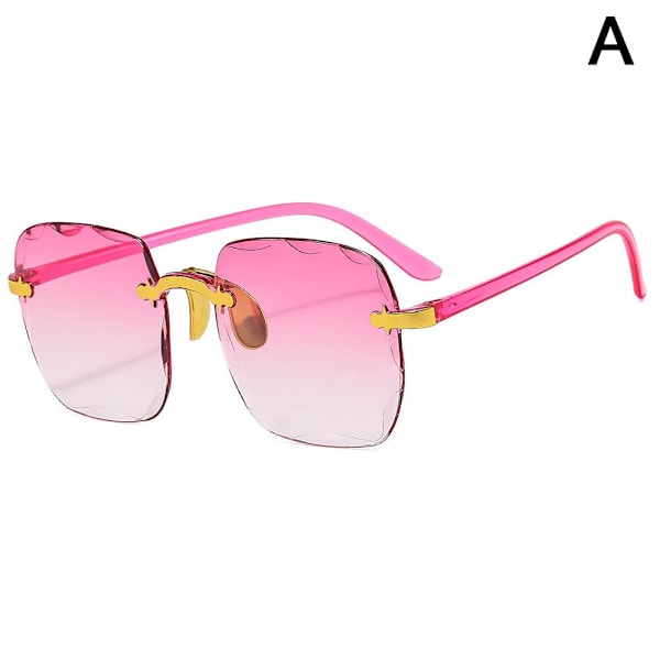 Nya Ramlösa Solglasögon med Skurna Kanter, Dam Solglasögon, Hög Definition, Lätta, UV-säkra N1u9 pink 1PC