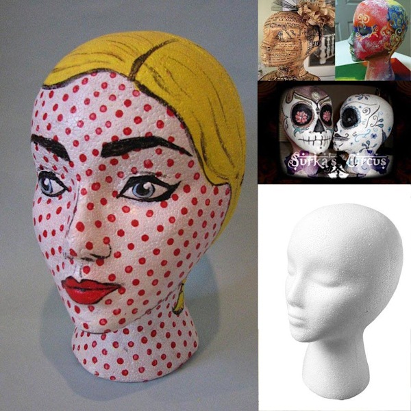 Polystyren Unisex Skum Mannekänghuvud Display Modeller Docka Kvinnliga Perukställ ❃