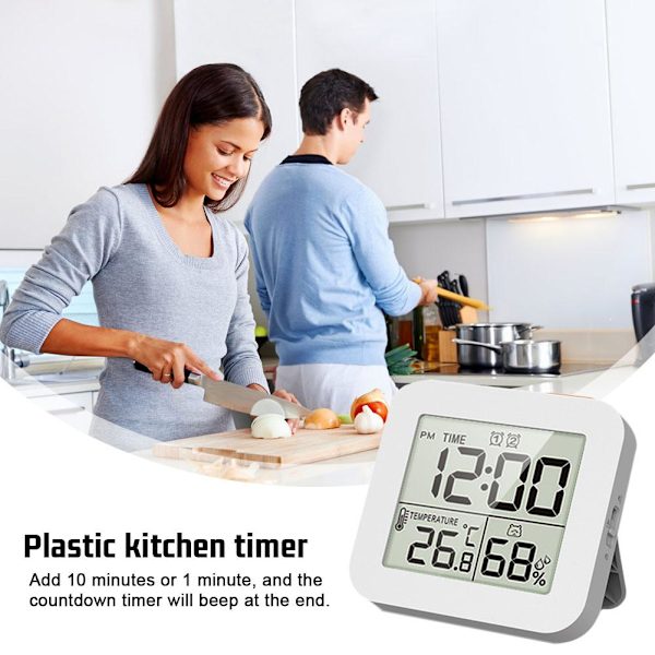 Digital Duschklocka med Alarm Termometer Hygrometer Klocka Vägg N1Y1 Black 1pcs
