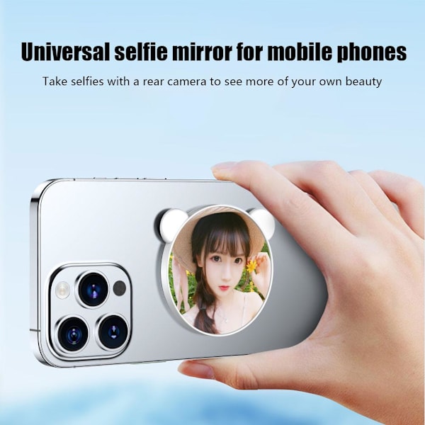 Magnetisk Selfie-spegel för bakkamera, Smal Mobiltelefon Selfie-spegel Hot M3 black one size