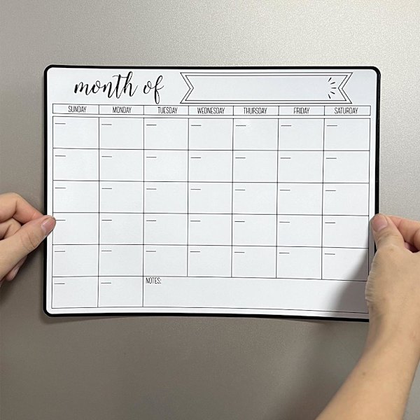 Whiteboardkalender för kylskåp, månadsvis och veckovis S3A3 A 1pcs