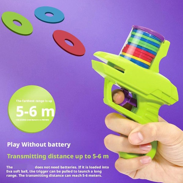 1x Skumskiva Launcher Flygande Skiva Handhållen Skytt Inomhus Skjutning