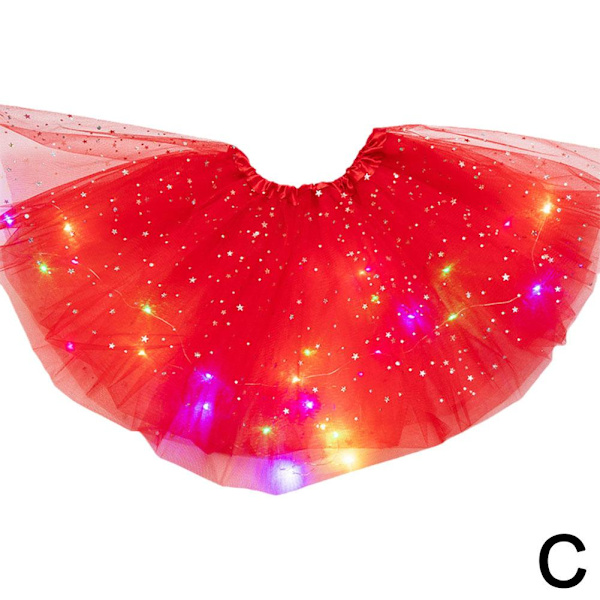 Magisk och lysande LED Tutu-kjol✨f J9C9 rose red one size