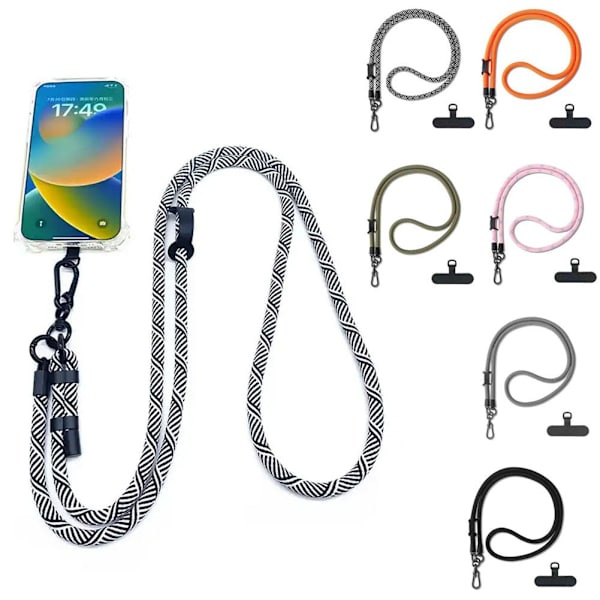 Justerbar Längd Mobiltelefon Halsband Snodd För iPhone 13 15 Pro 14 Max.UK gray 10mm