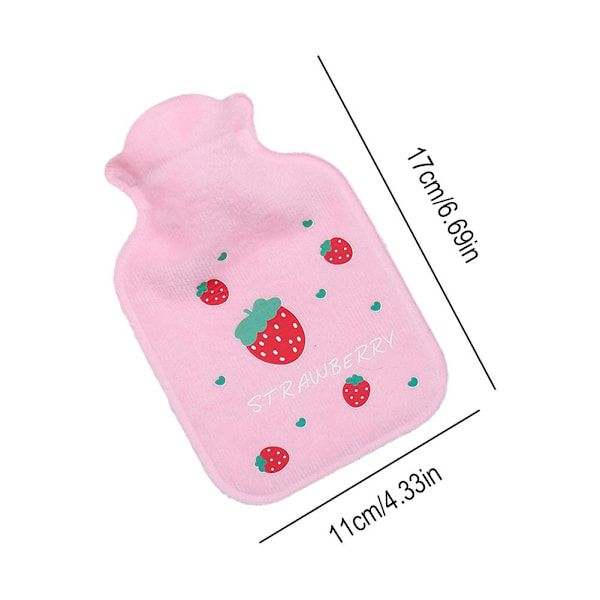 Mini Söt Vattenflaska i Gummi med Tecknat Motiv, Portabel Iskompress, Isvarm Påse och Varmkompress W5m5 Strawberries 1PC