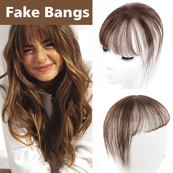 Falsk lugg, fashionabla 3D-luftluggar, hårpatch, peruklugg, het I3 O5K1 K8J9 Brown black One-size
