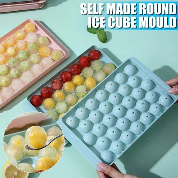 33 Hål Iskubbricka Form Isboll Maker Rund Frukt Iskubform Geléboll Form Rund Iskubbricka pink small 