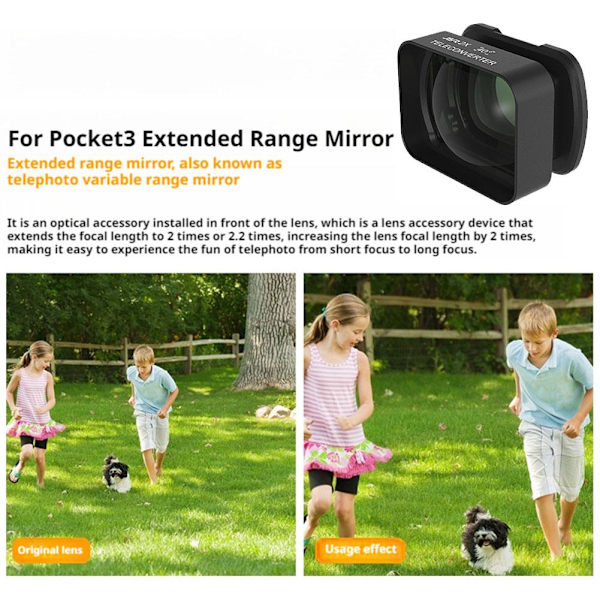 2X Förstoringslins för Pocket 3, Teleobjektiv för fotografering på långt avstånd✨.