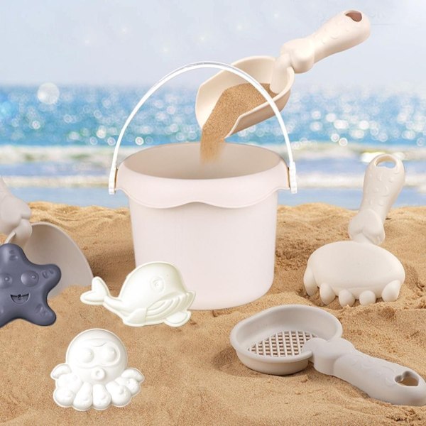 8 st/set Barnens Strandleksaker För Grävning Sand Lek Vatten Utomhus Strandaktiviteter A4M6 Gray 1set