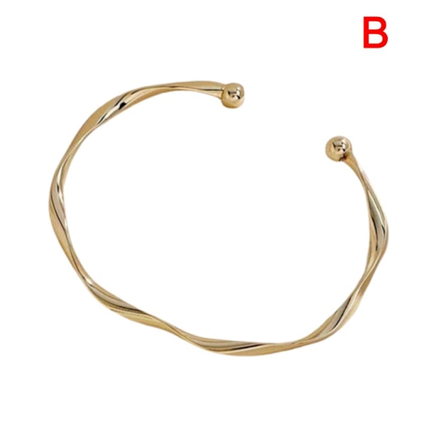 Glänsande Push and Pull-ring med graverad design Stjärnklar himmel Armring Push and Pull-armband för kvinnor Hårt armband med tjockare Golden coloredB onesize