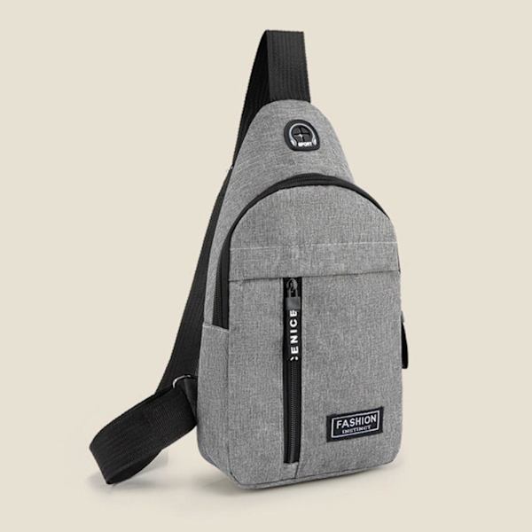 Oxford Tyg Bröstväska Stor Kapacitet Sport Utomhus Ryggsäck Crossbody Enkel Axel Fritid V5a5 Gray One size