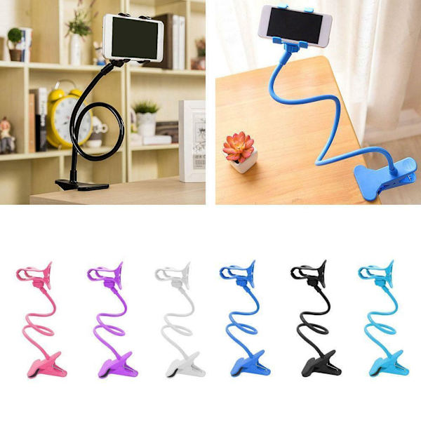 Lazy Arm Mobiltelefonfäste Flexibel Hållare Gooseneck Clamp J8T1 black One-size