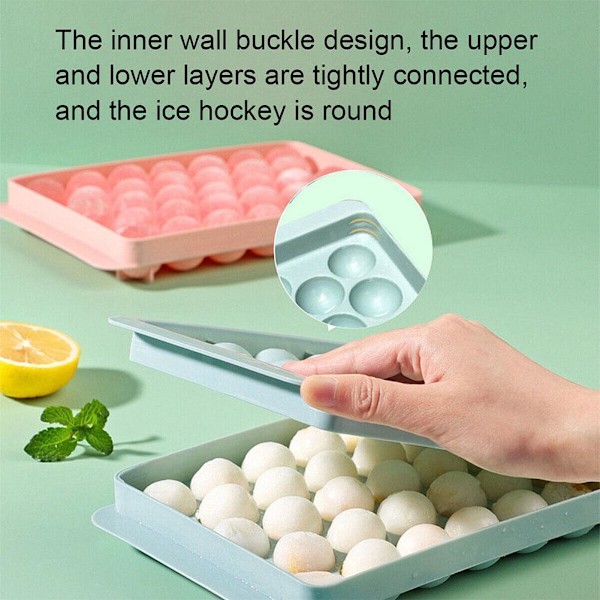 33 Hål Iskubbricka Form Isboll Maker Rund Frukt Iskubform Geléboll Form Rund Iskubbricka pink small 